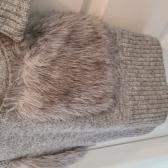 🧨SALE! Magaschoni Sweater Dress Faux Fur Pockets Tunic - Picture 5 of 8